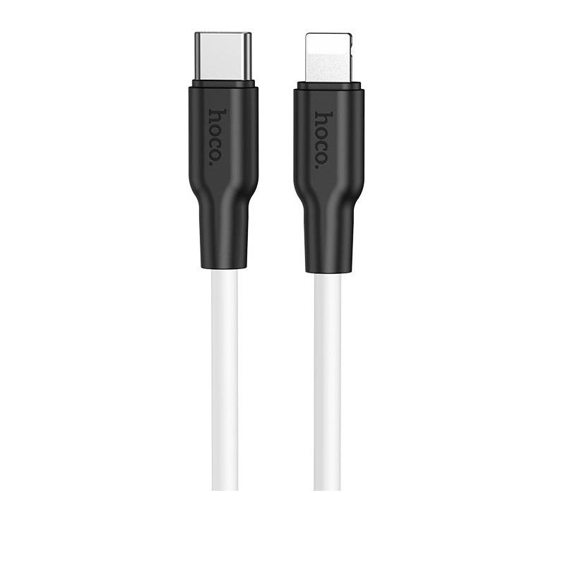 Кабель USB-C X21 PLUS Apple PD силиконовый черно-белый 1м