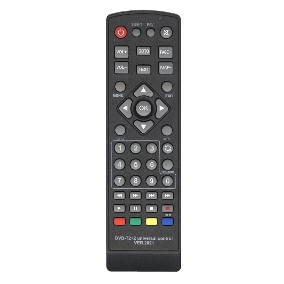 Универсальный пульт Huayu DVB-T2+2 ver.2021